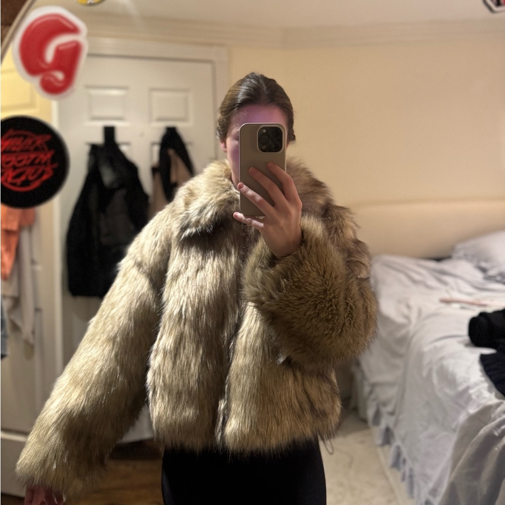 Stradivarius Tan Teddy Jacket